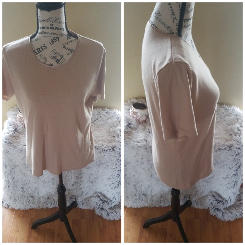 Worthington Tan Crewneck Top.